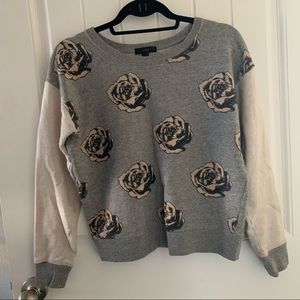 J crew pop art roses sweatshirt